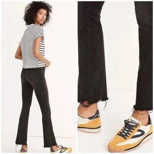 Madewell Cali Demi Boot Jeans in Berkeley Black Chewed Hem Size 25